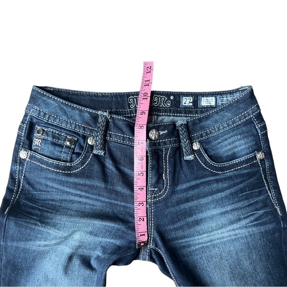 Miss Me Women’s Signature Skinny Dark Wash Rhinestone Embellished Jeans, Size 27 - Picture 10 of 11